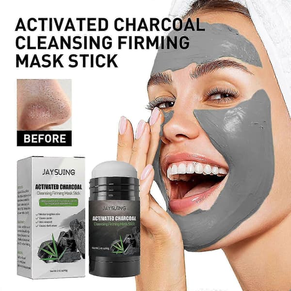 Aktiveret Kul Rensende Ansigtsmaske Stick, Ansigtspleje Rensende Pore Hudorm Applikator Solid Maske