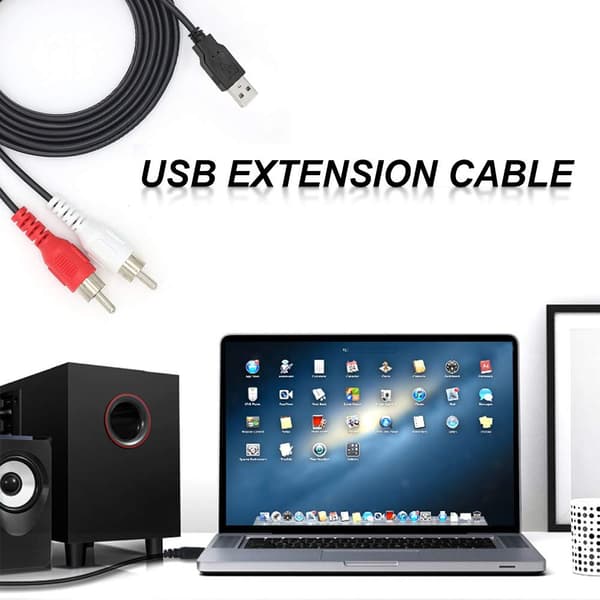USB 2.0 Han til 2 RCA Han Konverter Adapter Video AV A V Videokamera Lyd Capture Card Splitter Kabel Adapter TV Mac PC 1.5m USB 2.0 Han til