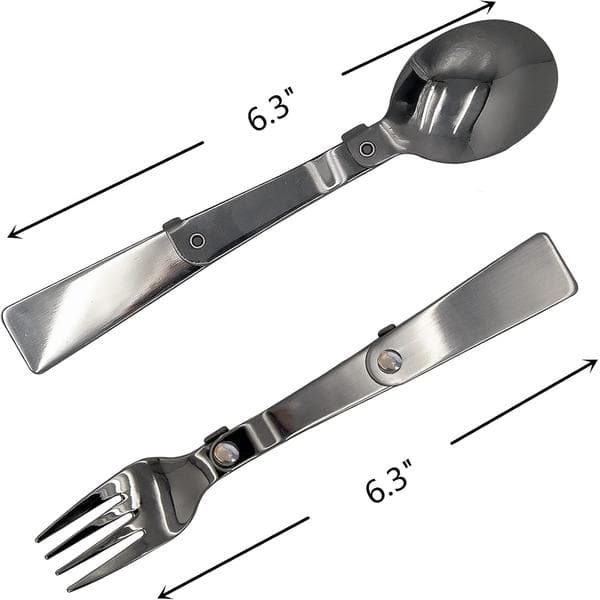 Foldable Fork and Spoon Set, Portable Foldable Spoon and Fork Set with Two Plastic Storage Boxes, Suitable for Travel Camping Outdoor Picnic
