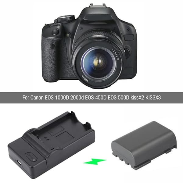 LP-E5 Kamerabatterioplader Micro USB-interface til Canon EOS 1000D 2000d EOS 450D EOS 500D kissX2 KISSX3 Enkelt Opladningsplads_xx