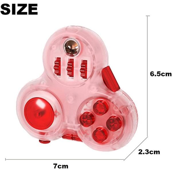 11 Function Fidget Spinner - Stress Relief for ADHD/Autism - All Ages Red