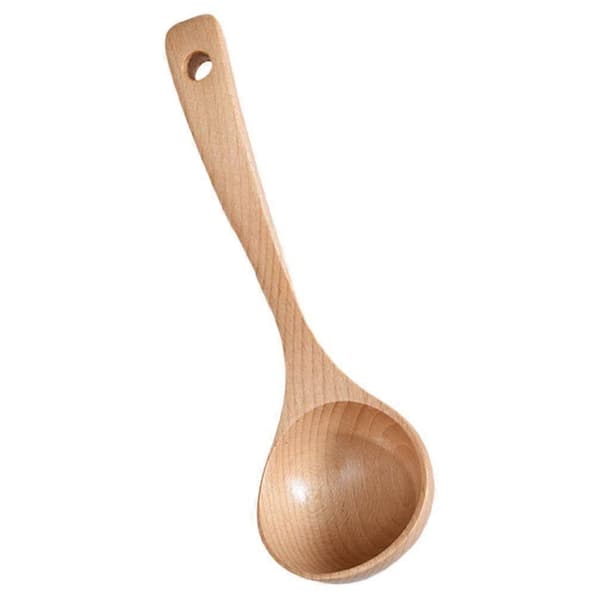 Lång träslev för matlagning i köket, storlek L