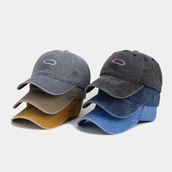Vasket baseballcaps for menn med trykk