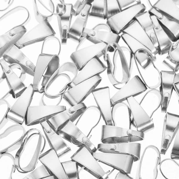 100 stk. spænde i rustfrit stål halskæde vedhængsspænder halskæder vedhængsforbindelse metal klemmeclips