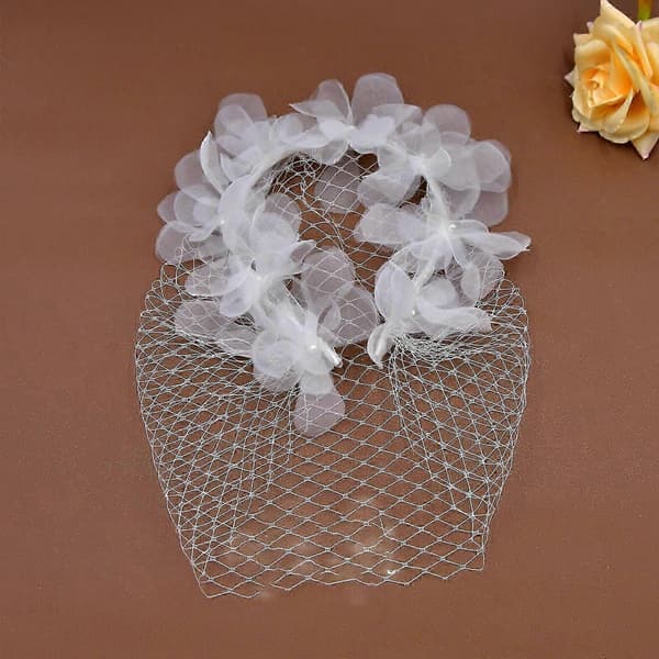 Elegant sort perle fascinator pandebånd til brudebryllupsfest Black