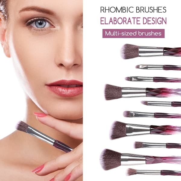 Makeup Brushes Crystal Handle Cosmetic Brush Set 10pcs