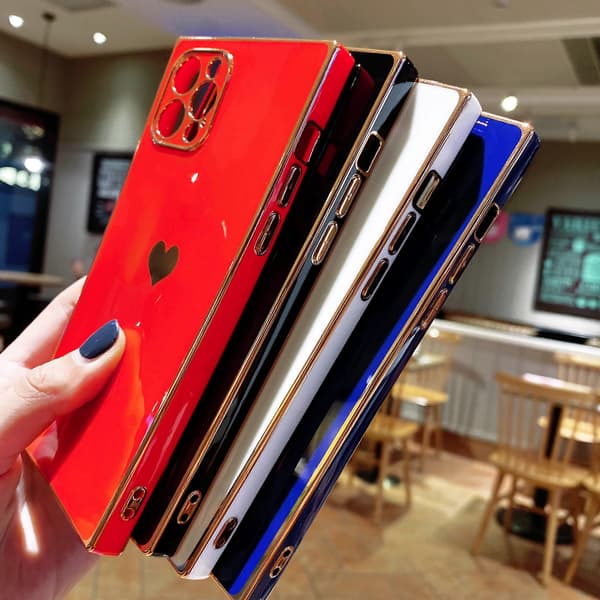 Firkantet etui til iPhone 13 Pro Max, søde etuier Fuld linsebeskyttelse - Candy Wh JQW