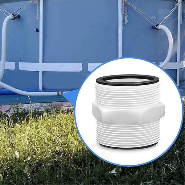 6X Poolslangadapter 1,5 tum för Intex Coleman Poolpumpslang med ringpackningar Poolslangadapterdelar Vit