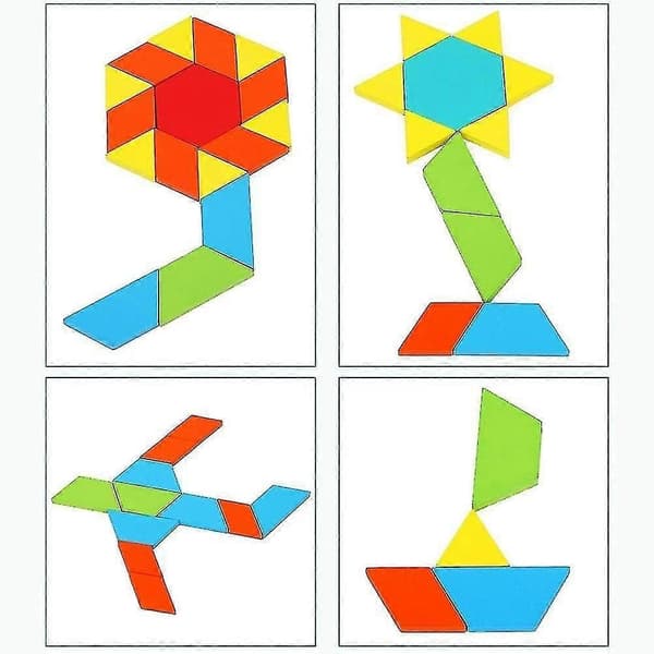 Geometrinen Tangram-palapeli, värintunnistuslelu