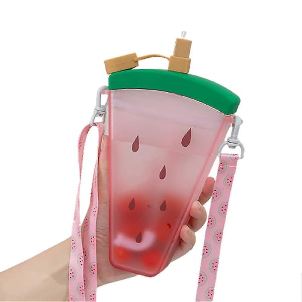 320 ml stor kapacitet hängrem frukt design plast sugrör sommar vattenkopp