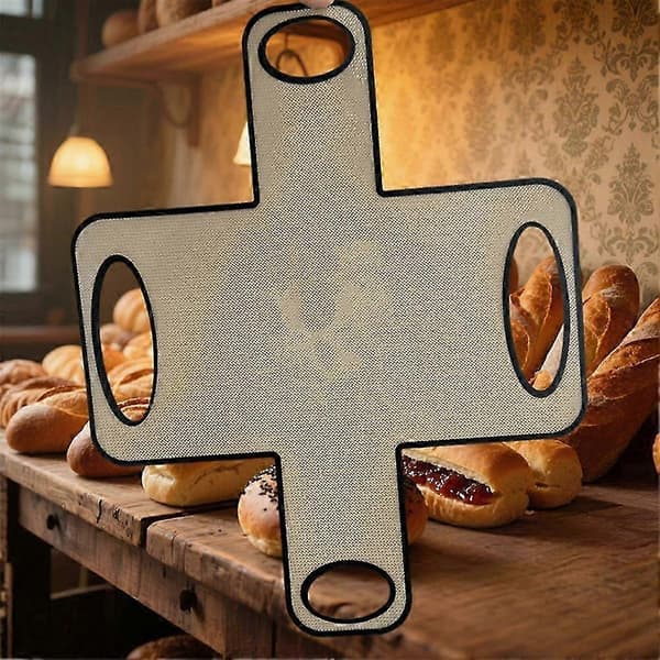 2 stk silikonbrødformforinger gjenbrukbar brødbakematte, brødformløftere med 4 håndtak