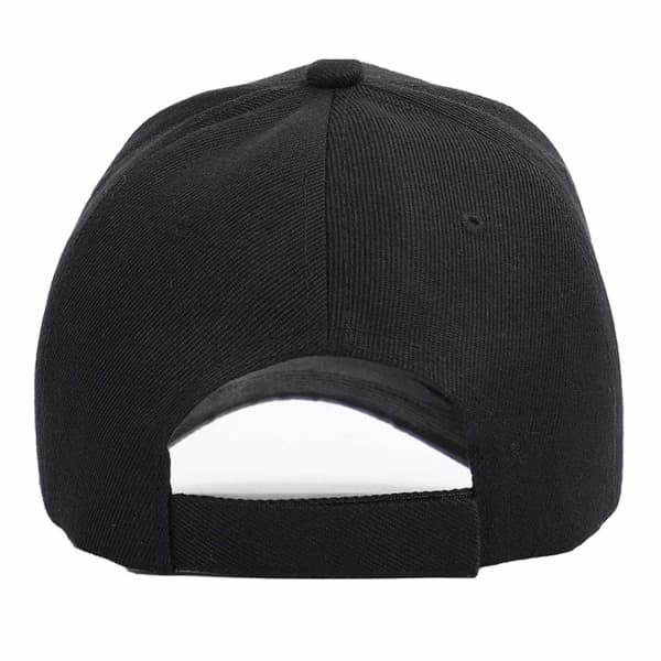 Black Cap - Sport Strapback with Velcro Closure, One Size Fits All