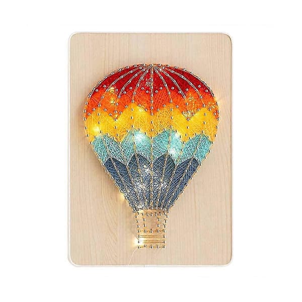 String Art Kit med LED-lys Håndværkssæt til voksne og børn DIY String Art med alt nødvendigt tilbehør Som visas