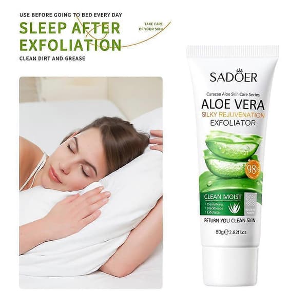 80g Aloe Vera Ansiktsskrubb for rensing av fet hud