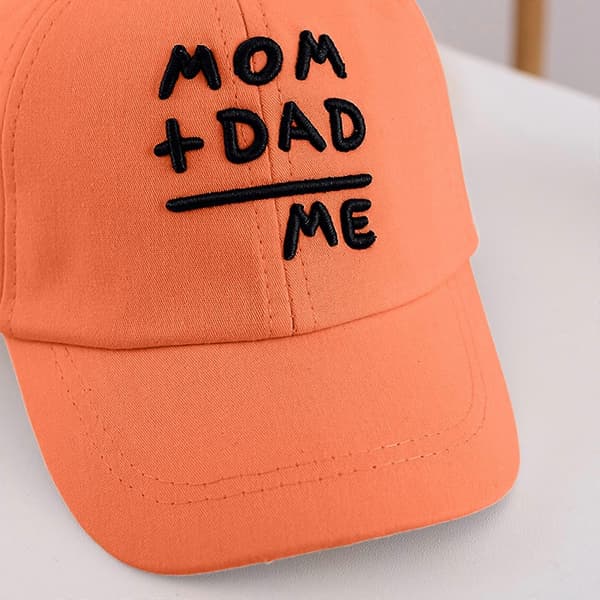 Baby Bokstav Broderte Baseballcap Småbarn Utendørs Reise Solbeskyttelse Orange