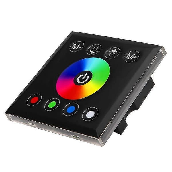 Väggmonterad RGBW LED Touch Panel Controller Dimmer 8.6x8.6cm Svart 2025
