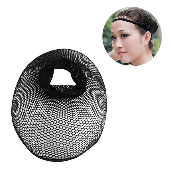 10 st peruknät i högtemperaturfiber, elastiskt nät, perukfriseringstillbehör (svart)