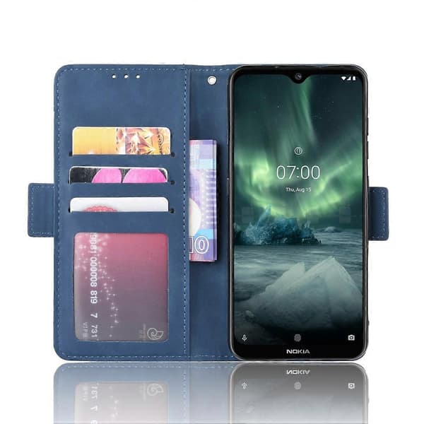 Plånboksfodral i läder för Nokia 7.2 / 6.2 Blue