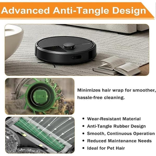4-pak multi-overflade gummibørster til IRobot Roomba Plus 405/505/507 Combo & 205 DustCompactor Vac