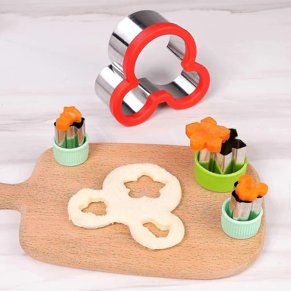 Sandwichkutter og forsegler sett, 4 stk brød sandwich decruster pannekakemaker DIY kakeformer for barn shape2