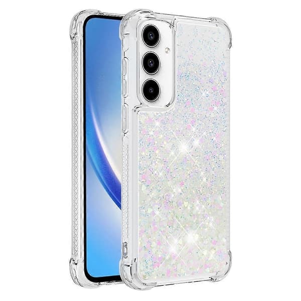 TPU Glitter Sandblåst Støtsikkert Mobilskall til Samsung Galaxy A56 5G Laser/Hearts