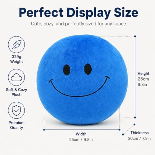 Verity Plush, 9,8\" kusligt leende skräck-samlarobjekt, 14+ år Blue Smiley Face