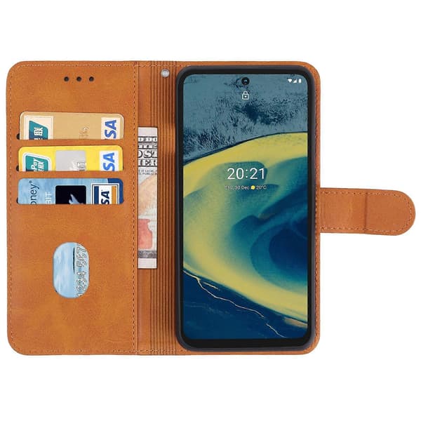 För Nokia XR20 Läderfodral Brown