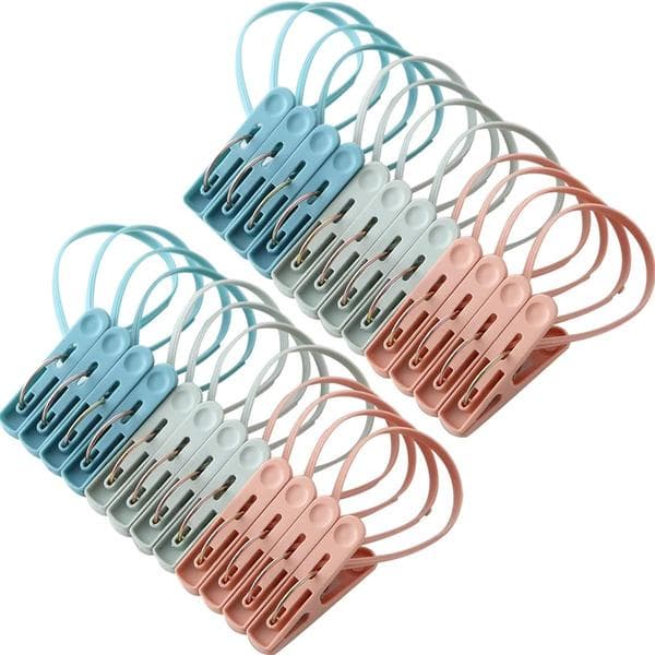 Small Mini Clothes Peg with Plastic String, 24 Pieces, as I