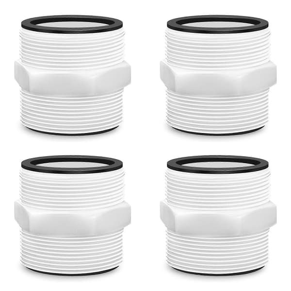 4X Poolslangadapter 1,5 tum för Intex Coleman Poolpumpslang med ringpackningar Poolslangadapterdelar Vit