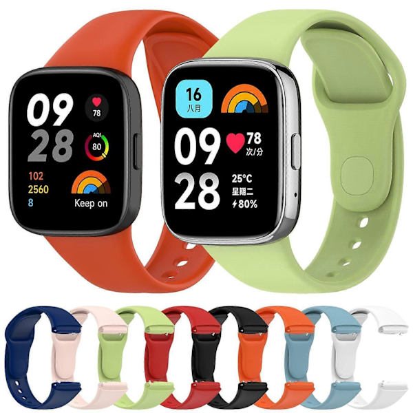 Silikonerem til Redmi Watch 3 Active / Watch 3 Lite Black