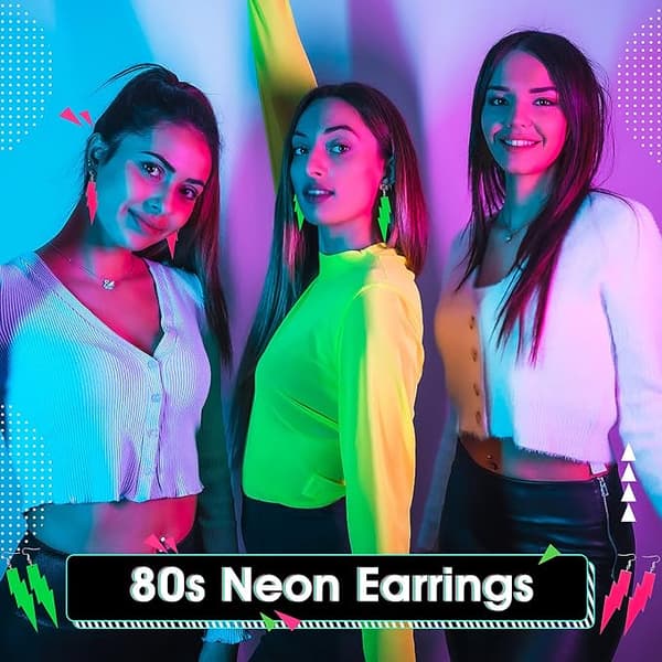 Retro neonfarvede akryløreringe modeøreringe chunky øreringe søde slikøreringe til 80'er fest kostume tilbehør