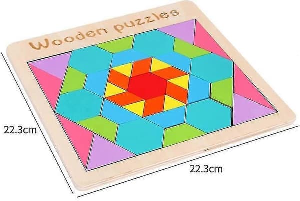 Geometrinen Tangram-palapeli, värintunnistuslelu