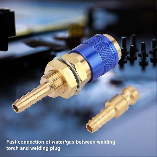 Vannkjølt adapter - M6 gass- og vannhurtigkobling (blå)