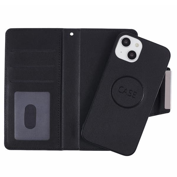 iPhone 13 - 2i1 Læder Magnet Etui / Cover - Sort 85