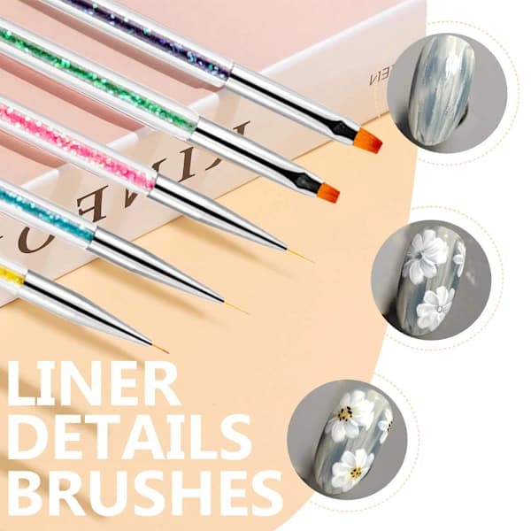 QD Nail Art Brushes Double-Sided Brush and Dotting Tool Kit Nail