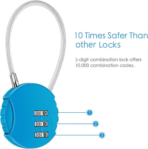 2-pack Combination Lock 3-Digit Waterproof Outdoor Padlock for S
