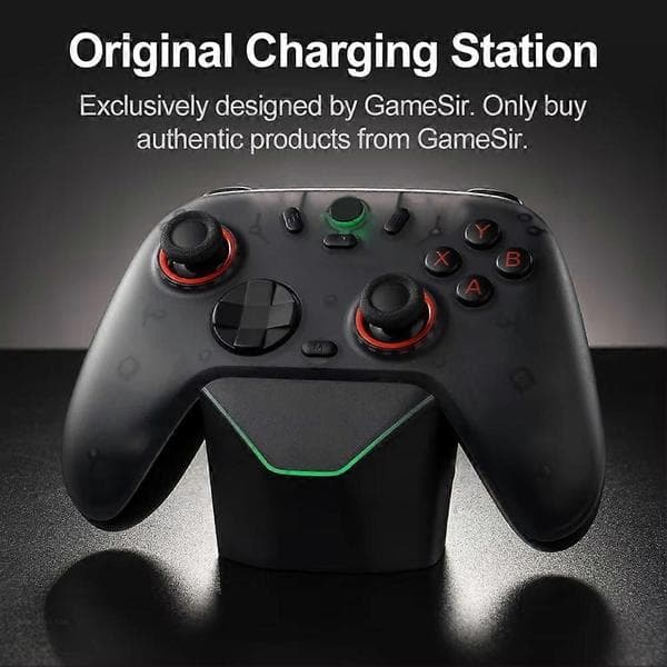 Opladerdock til GameSir Nova 2 Lite Super Nova Gamepads Ladestation Display Stand Smart Start Stop Opladning A Black