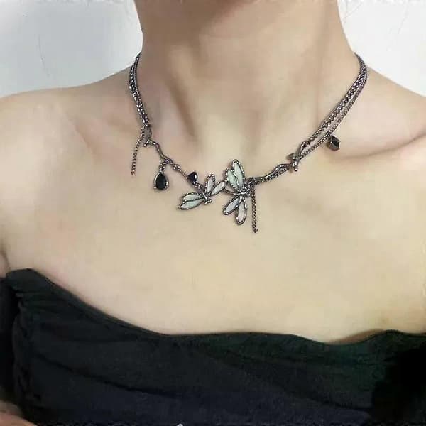 Y2k Sort Guldsmed Choker Halskæde til Kvinder Gotisk Fest Smykker Tilbehør