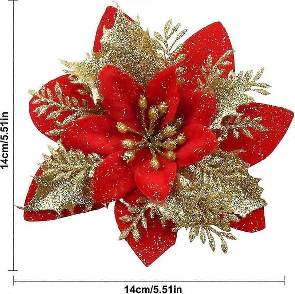15 Stykker Julestjerne Kunstig Julepynt Kunstige Blomster A