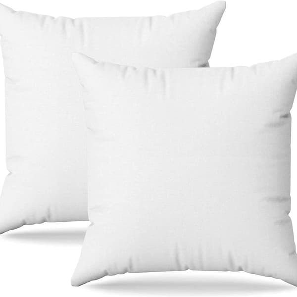 Pute 40 x 40 cm, 2-pakning, dekorative puter til seng og sofa, inner