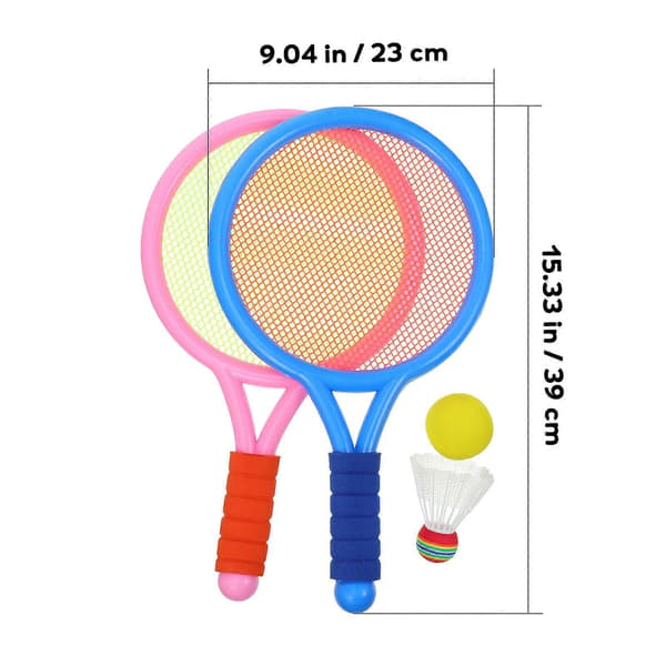 2 st tennisracketar för barn, elastiska nät-racketar med 2 bollar, utomhusleksak
