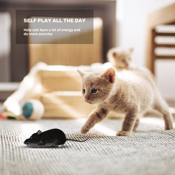 Remote Control Mouse Cat Toy, Interactive Moving Cat Toys Wireless Electronic RC Rat Mice Pet Toys