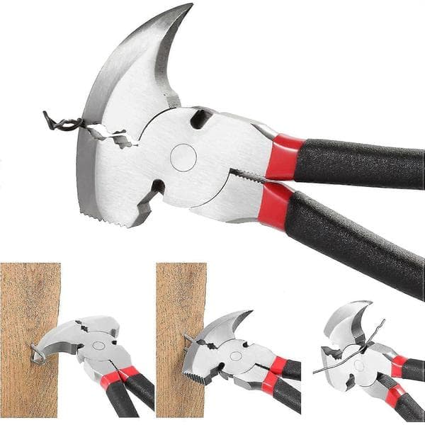 10,5\" Multifunksjonell gjerdetang med hammerhode og stiftfjerner
