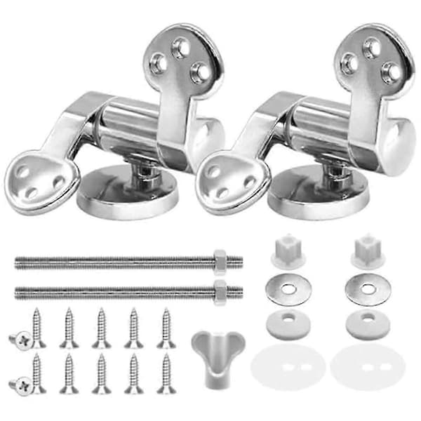 Toalettsits gångjärnsbytesdelar med mjukstängningsmekanism 2-pack zinklegering silver toalettlock