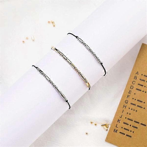 DIY Morse Code Armbånd - 400 Runde Avstandsperler, 400 Lange Rørperler [DB] yc