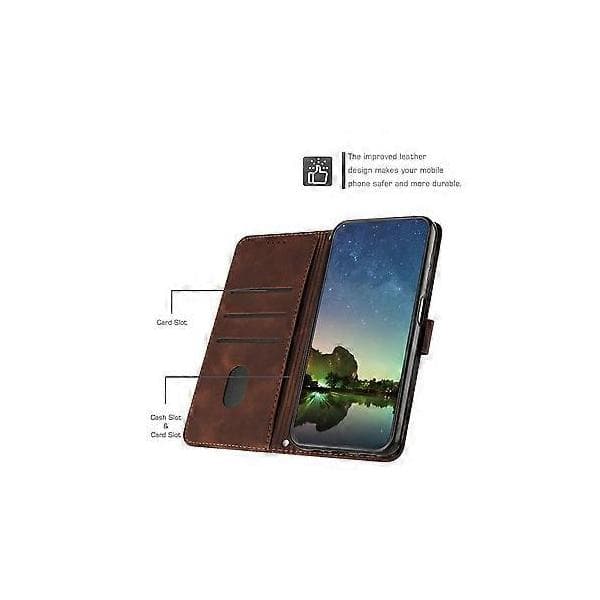 Case for Honor Magic 7 Lite Protective Flip Soft PU Leather Phone Case Compatible with Honor Magic 7 Lite - Brown Brown