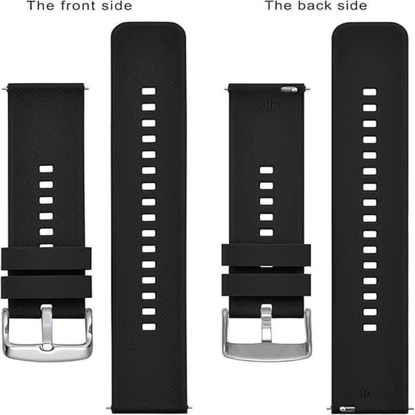 1. Urrem 18mm, Silikone Urrem med Quick Release til Mænd Kvinder, Sort