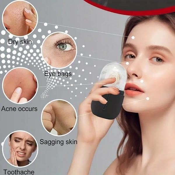 Ansigtsmassager og Gua Sha-rulle i silikone til ansigtet Sort Black 2