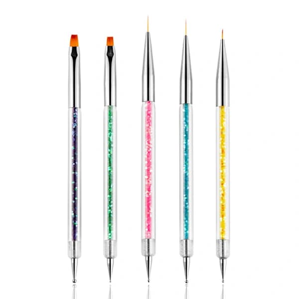 QD Nail Art Brushes Double-Sided Brush and Dotting Tool Kit Nail