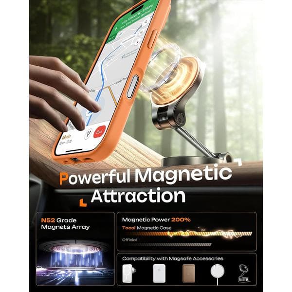 Magnetic Case for iPhone 17 6.3-inch, Compatible with MagSafe (Orange) iPhone 17